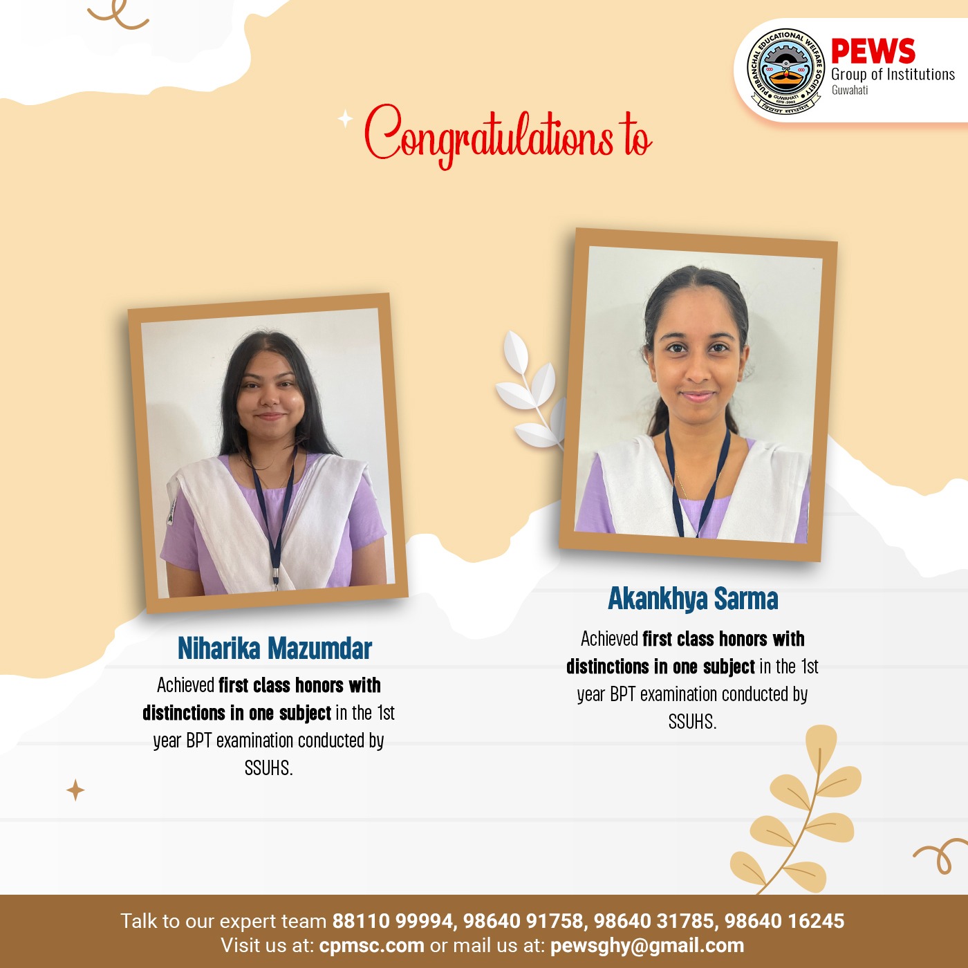 Physiotherapy Students' Achievements
